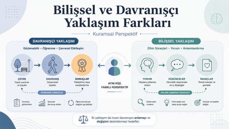 Bilişsel ve Davranışçı Yaklaşım Farkları: Kuramsal Perspektif